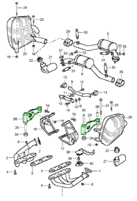 Soporte de escape de titanio para Porsche 996 / 997 - 99611122702, 99611122802, 99611122703, 99611122803, 99611122700, 99611122701, 99611122800, 99611122801, 99611123702, 99611123802, 99611123703, 99611123803, 99611123704, 99611123804
