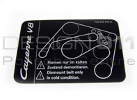 Sticker Assembly V-Belt. Porsche Cayenne - 95500615000