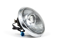 LED-koplampconversiekit voor linksgestuurde voertuigen met chromen reflector en heldere lenzen, zwarte ringen. Porsche 911 / 964 - 91163102400, 91163111300, 90163110100
