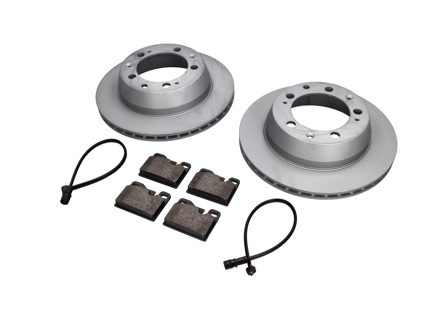 Rear Brake pads and brake disc package. Porsche 944 Cars without ABS Zimmermann - 94435204105, 94435295102, 94461221104