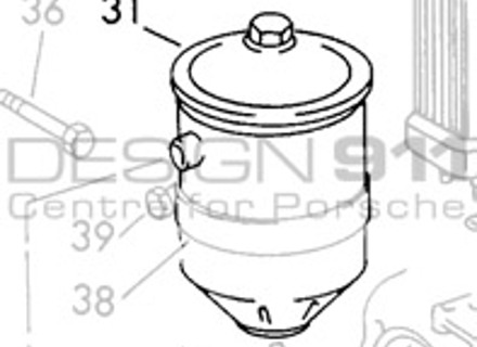 Oil Filter With Housing. Porsche 356 / 912 - 54607800