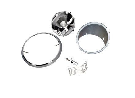 Set fari, kit sciolto, con bordo cromato, senza vetro. Porsche 911 69-83 guida a sinistra - 91163111300, 1695100900