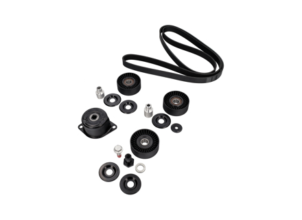 Full Pulley & Belt Kit - Tensioner, Idlers & Drive Belt - for Porsche 996 Carrera (Manual Without Air Conditioning) 1998-2005 - 99610226050, 99710226000, 99710211800, 99610212552, 99610212553, 99610236550, 99610211958, 99610212752, 99610212754, 99610211756, 99610211757, 99610215165, 99610215167
