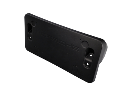 Front bumper number plate holder, Black. Porsche 95B.1 Macan - 95B807287A1E0, 95B807287C1E0