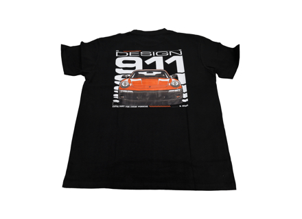 Design 911 T-Shirt - Black / Grey with Left-Chest Logo & Large Rear Graphic