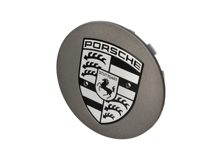 Wheel Cap In Platinum Satin-Matt With Porsche Crest. Porsche 992.1 Carrera MKI 2019-24 - 9P1601149OB5, 9P1601149