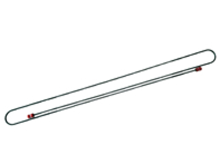 Remleiding, 2210 mm. Porsche 356 rechtsgestuurde auto's - PCG35260401, 69535260401, 10406253596