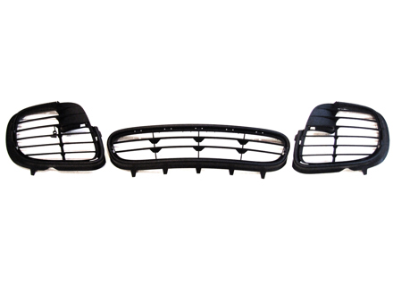 Front Bumper Turbo Look Grills set. Porsche 996 - 9965055630001C, 9965055640001C, 9965055610001C