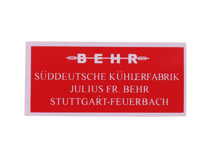 Behr 空气管道贴花。保时捷 356B T6 / 356C - 64470157200 - 1601503700