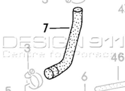散热器冷却液软管。保时捷 924 - 046121061