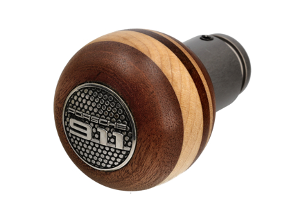 Schaltknauf aus Mahagoni- und Ahornholz. Porsche 964 / 993 / 996 / 997 - 99342407500/2, 99642407500, 96442407505, 96442407502, 99642407501, 99742407500, 99742407501