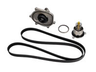 Kit pompe à eau, courroie et thermostat. Porsche 981 Boxster / Cayman / Porsche 991.1 - 0PB121035A, 9A110221800, 0PB903137A, 9A110222602, 9A110622603, 9A712111000, 9A110655900, 0PB121688