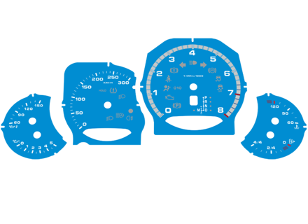 Dial face set, KMH. Porsche 958 Cayenne turbo / turbo S