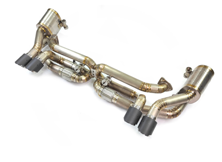 Exhaust Muffler / Sport Switchable Race Exhaust System in Titanium DesignTek. Porsche 991.1