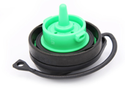 Cap with retaining strap for fuel tank. Porsche 970 Panamera - 97020124106, 97020124104