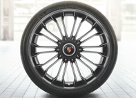 20'/21' 918 Spyder in Platinum (satin-matt) alloy wheels & summer tyres Original Porsche - 91804460004