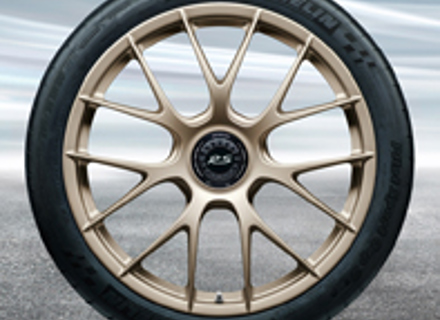 20'/21' 991.2 GT3 RS Magnesium, in White Gold Metallic (satin-gloss) Alloy Wheels Original Porsche - 99104460339