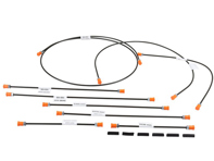 Remleiding set. Porsche 911 1967-68 links gestuurd - 90135560301, 90135560401, 90135561102, 90135561200, 90135561900, 90135562001, 90135562200, 90135562700, 91435569100, 9013556200Y - 1661500410