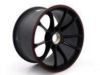 Rear 20-inch Black with Red border alloy wheel for Porsche 991 GT3 - 99136416882TR0, 99136416883, 99136416882TR0