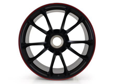 Front 20-inch Black with Red border alloy wheel for Porsche 991 GT3 - 99136416883TR0, 99136416883, 99136416882TR0, 99136416882