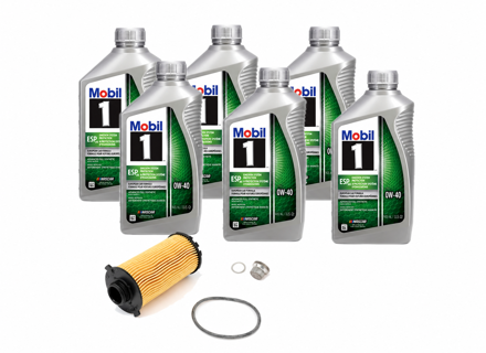 Kit di manutenzione filtro olio con tappo di scarico e Mobil 1 ESP X4 0w-40 per Porsche 718 (982) Boxster / 718C (982C) Cayman - 9A210722500, 99970768540, 0PC115466