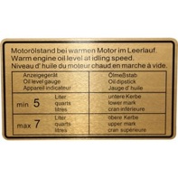 贴纸发动机油位。保时捷 911 / 914 SPM - 90100650401 - 1601501206