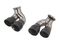 DesignTek Pots d'échappement 4 tubes Design pour Porsche 996 C2 / C4 Noir Chrome - 99611125254, 99611125255, 99611125261, 99611125154, 99611125155