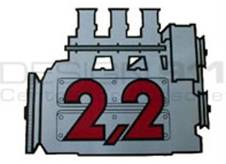 2.2L Engine Sticker for Rear Window. Porsche 911 70-73 - 91170110200