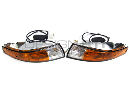 Indicator Lamps and Lens Front Kit with BLACK Rim Lens Porsche 911 - 91163194400, 91163194300, PCG63193520, PCG63193620, 91163197000, 91163197001