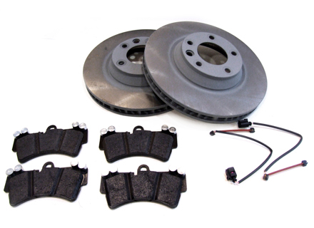 REAR Brake Pads and Brake Disc Package. Porsche Cayenne 9YA - 9Y0615601B, 9Y0698451AC, 9Y0907253D