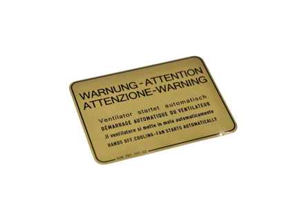 Adesivo di avvertimento per i fan. Porsche 928 - 92870115102 - PAKAV