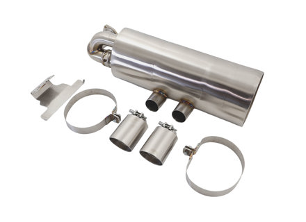 Exhaust Muffler / Silencer Rear box with Valves Sports 'GT3' style DesignTek. Porsche 911 1975-89 - 93011102200, 93011102203, 93011104300, 93011104301, 93011104303