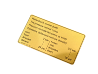 Pegatina Presión de los neumáticos. Porsche 911 1984-89 / 924 / 944 - 93770112700 - 1601500906