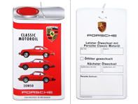 Etiqueta Cambio Aceite Porsche Classic 20W-50 para Porsche 356 / 914 / 911 2.0-2.7L - PCG04320928, PCG04320929, 20W50, 20W 50, 20W-50