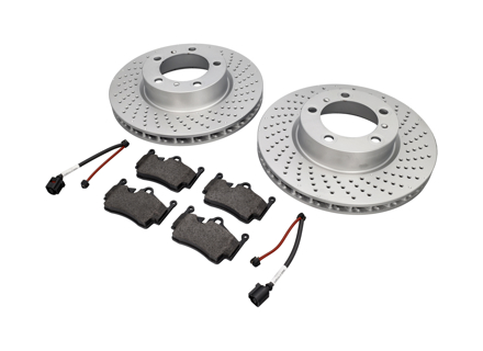 REAR Brake Pads and Brake Disc Package Porsche 718 ABS - 98735240101, 98735293903, 98160916300