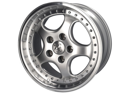 Jante en alliage 18" KT2 Split Rim Look 8.5J ET52 - Finition argent Porsche PCD5/130 - KT2S018, KT2S01808552, KT2S01809552