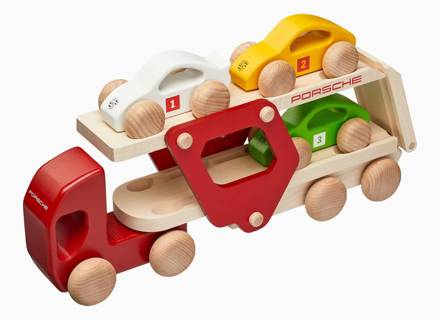 Wooden Race Truck - Includes Trailer With Three Vehicles - WAP0407000PHZA, WAP0406240SHAT, WAP0406230SHAS, WAP0406220RHZA, WAP0406210RCAY, WAP0400150NLRT, WAP0406100PTHA, WAP0406200PTHA, WAP0400020L0EF