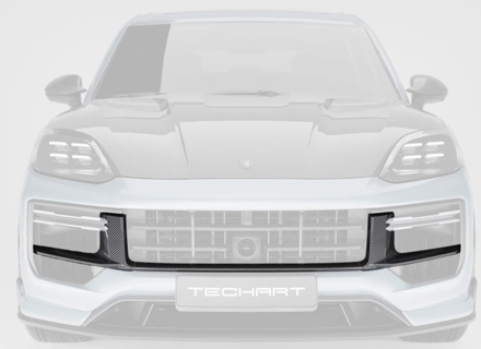 TechArt Carbon Front Grille. Porsche 9YA (E3.2) Cayenne with Sport Design from MY24 - 09Y.121.108.009G, 09Y.121.108.009M - 09Y.121.108.009G, 09Y.121.108.009M