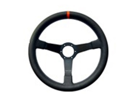 Lenkrad Eau Rouge Vollnarbenleder mit orangefarbenem Blinker, 350 mm. Porsche 911 / 964 / 993 / 924 / 944 / 968 / 928 - 74102, 74103