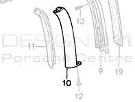Guarnizione del montante del cofano (B) della cabriolet, lato SINISTRO. Porsche 944 - 94156151711, 94156151811, 94156151810, 94156151710 Guarnizione del montante del cofano (B) della cabriolet, lato SINISTRO. Porsche 944 - 94156151711, 94156151811, 94156151810, 94156151710