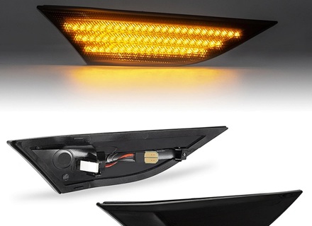 Sequential led side indicator lights Smoked. Porsche 991.1 / 991.2 / 981/982 Boxster/Cayman - 99163125000, 99163125506, 99163125606