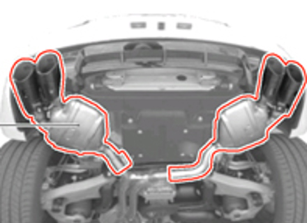 Sport Exhaust System. Porsche Macan 2.0 RHD Cars - 95B04420047, 95B04420048