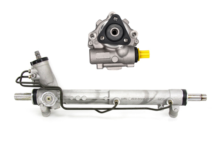 Steering rack and power steering pump set. Porsche 986 Boxster / 996 Carrera RHD (Right Hand drive) - 411091500322, 99631405002, 99631405003, 99631402004, 99631402005, 99731402000, 99634701210, 99634701208, 99634701205, 96347012087, 99634701204, 99634701207, 99634701206