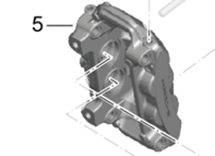 Brake caliper, FRONT. Porsche 997.2 C2/C4 / 991.1 C2/C4 - 9973514220E, 9973514210E