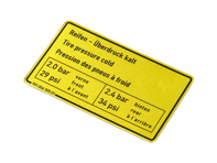 贴纸轮胎压力。保时捷 911 73-83 / 911 Turbo 75-77 - 90100650501