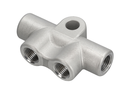 T-stuk voor remleidingverdeler. Porsche 993 Turbo / 993 Carrera RS 1994-98 - 99335576026, 99335576025