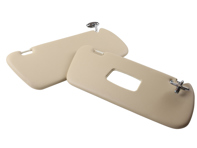 Sun visor set with mirror in passenger side, cream. Mercedes Pagode (W113) 1966-1971 LHD CARS - 1138100710 - 8389800710