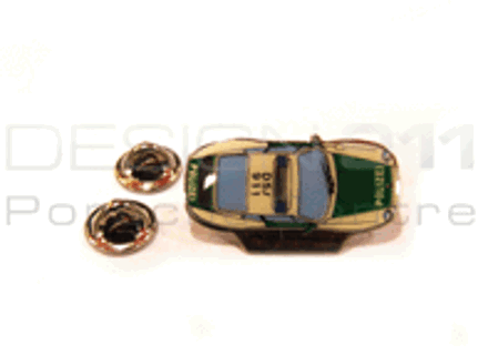 Pin Badge 'Porsche 911 Polizei' White/Green